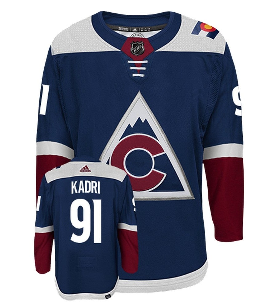Nazem Kadri Colorado Avalanche Adidas Primegreen Authentic Alternate NHL Hockey Jersey - Front/Back View