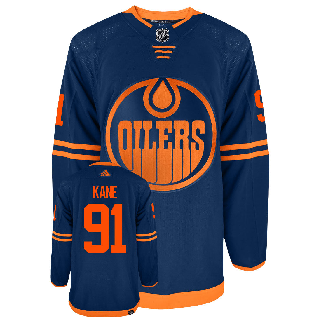 Evander Kane Edmonton Oilers Adidas Primegreen Authentic Third Alternate NHL Hockey Jersey - Front/Back View