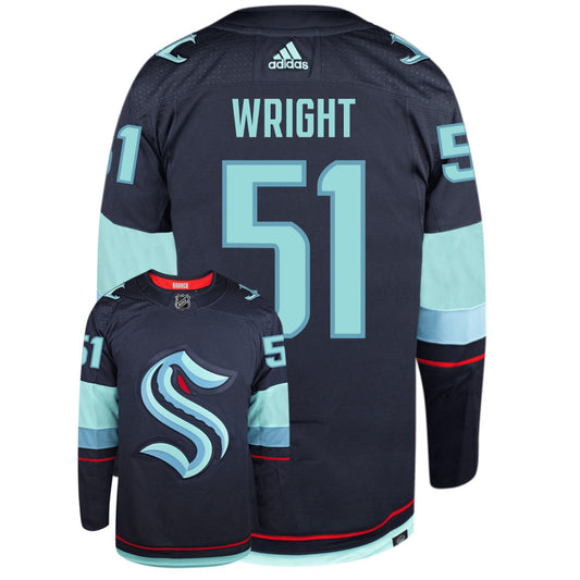 Shane Wright Seattle Kraken Adidas Primegreen Authentic Home NHL Hockey Jersey - Back/Front View