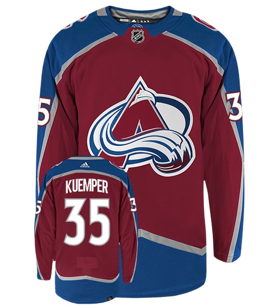 Darcy Kuemper Colorado Avalanche Adidas Primegreen Authentic Home NHL Hockey Jersey - Front/Back View