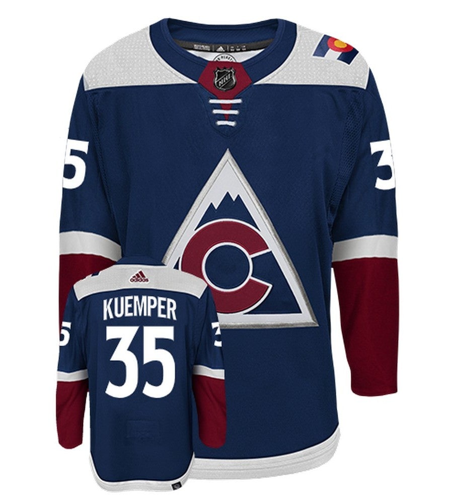 Darcy Kuemper Colorado Avalanche Adidas Primegreen Authentic Alternate NHL Hockey Jersey -  Front/Back View