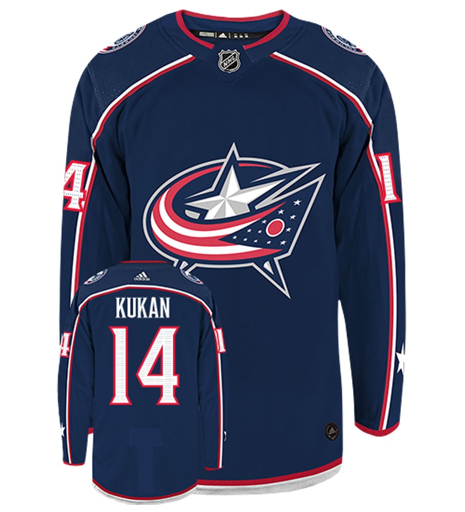 Dean Kukan Columbus Blue Jackets Adidas Authentic Home NHL Jersey