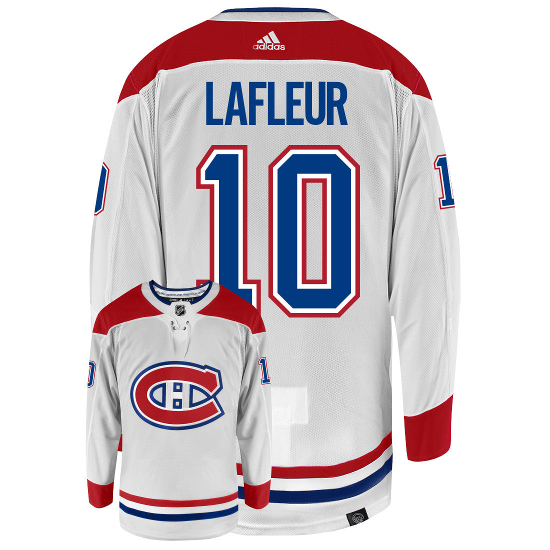 Guy Lafleur Montreal Canadiens Adidas Away Primegreen Authentic NHL Hockey Jersey - Back/Front View