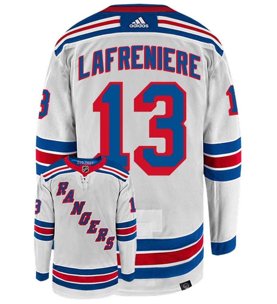 Alexei LafreniÃ¨re New York Rangers Adidas Primegreen Authentic Away NHL Hockey Jersey - Back/Front View