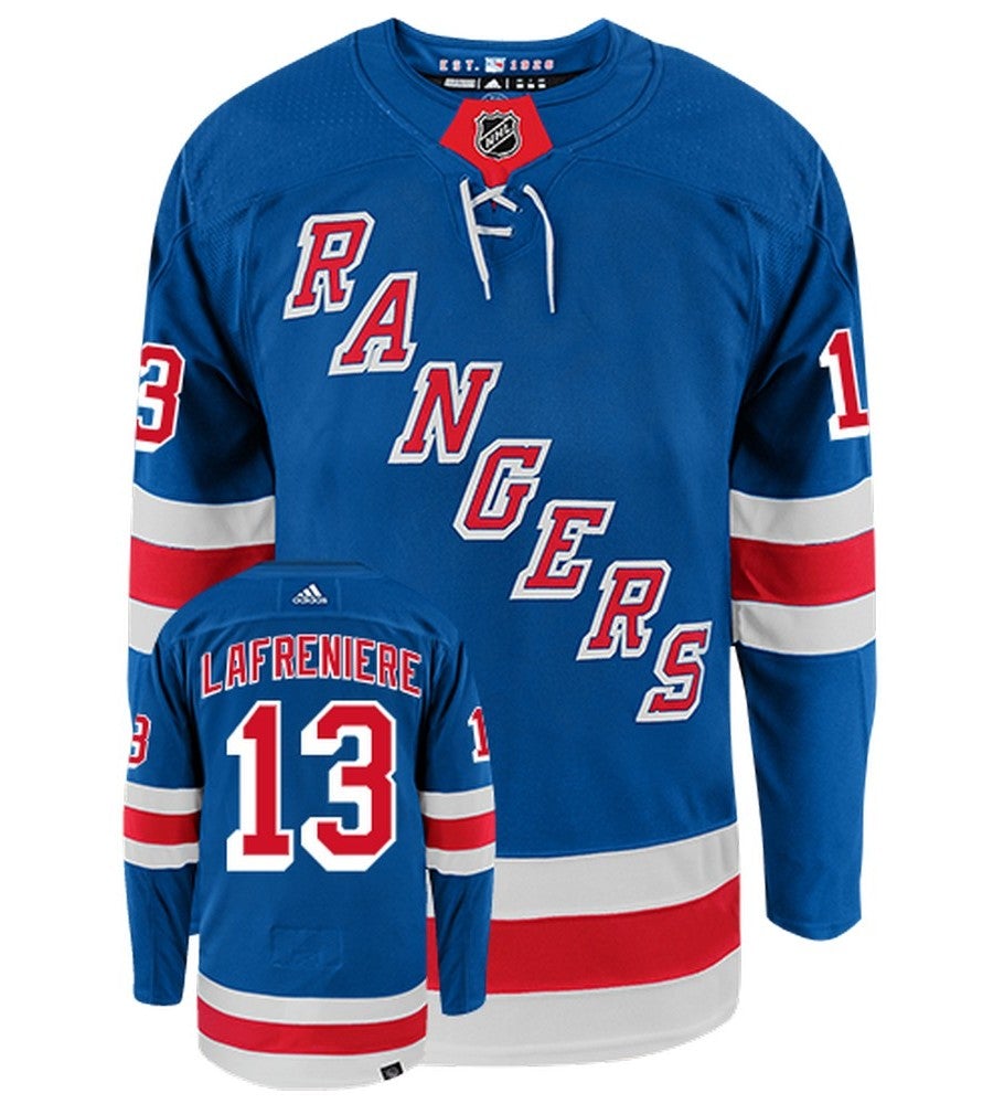 Alexei LafreniÃ¨re New York Rangers Adidas Primegreen Authentic Home NHL Hockey Jersey - Front/Back View