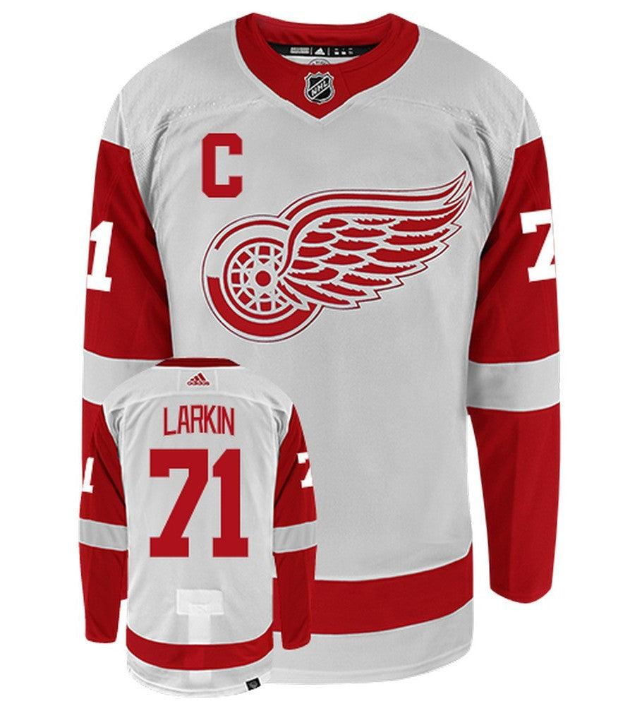 Dylan Larkin Detroit Red Wings Adidas Primegreen Authentic Away NHL Hockey Jersey - Front/Back View
