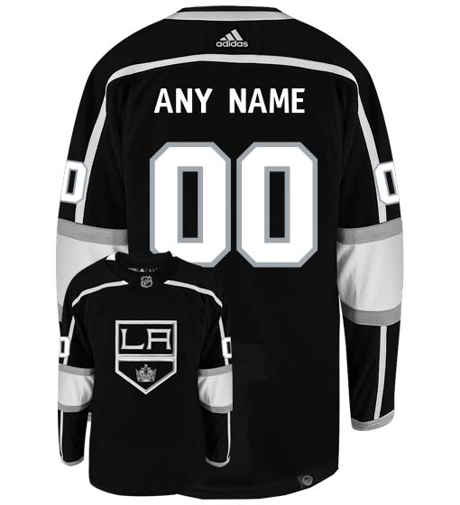 Los Angeles Kings Adidas Primegreen Authentic Home NHL Hockey Jersey - Back/Front View