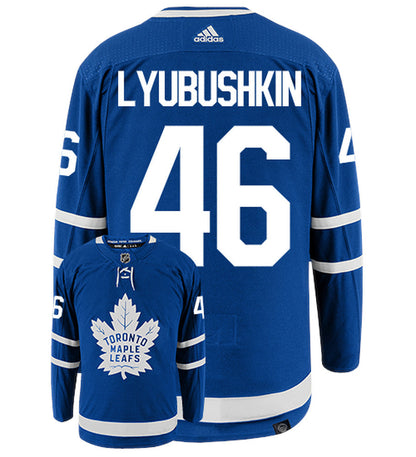 Ilya Lybushkin Toronto Maple Leafs Adidas Primegreen Authentic NHL Hockey Jersey - Back/Front View