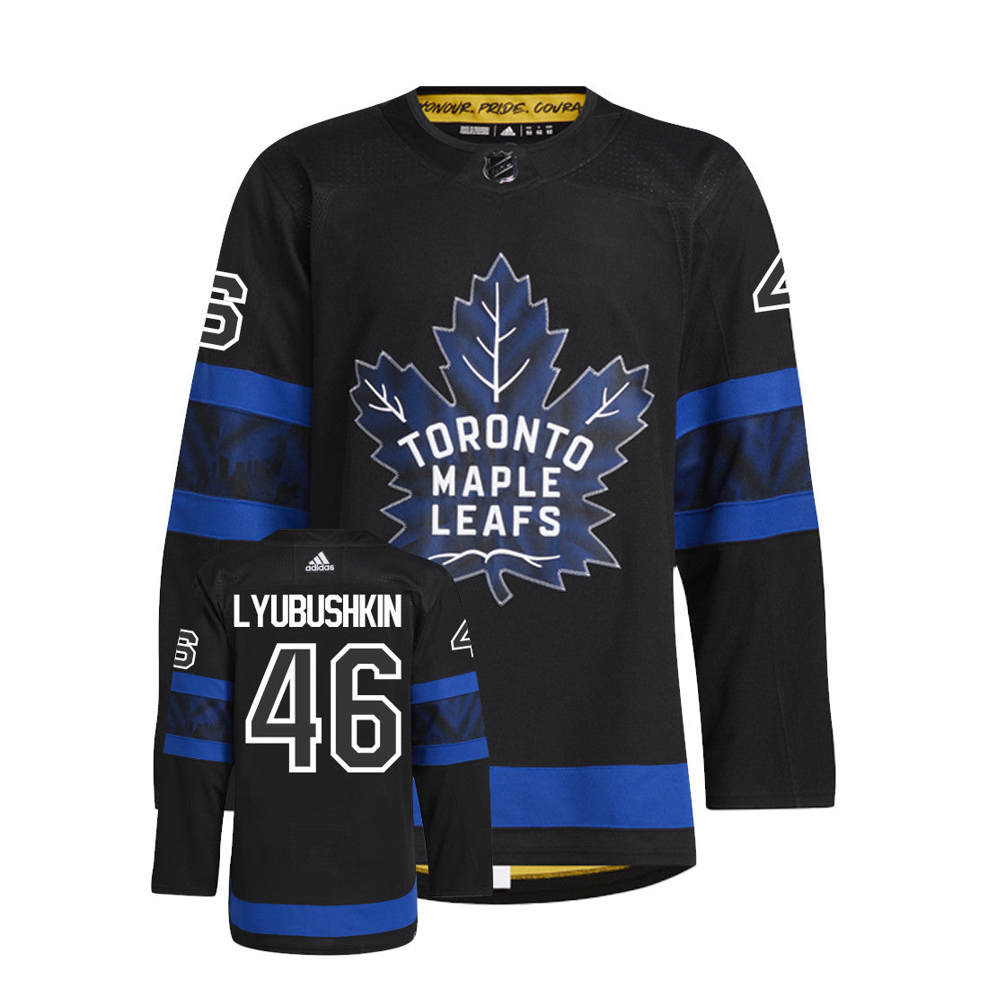 Ilya Lybushkin Toronto Maple Leafs Adidas Primegreen Authentic Third Alternate NHL Hockey Jersey - Front/Back View