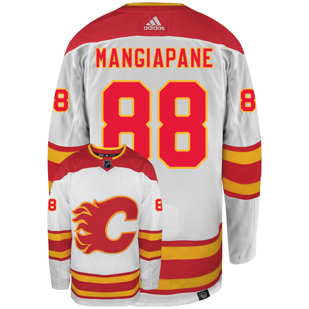 Andrew Mangiapane Signed Calgary Flames 1st Game Adidas Jersey