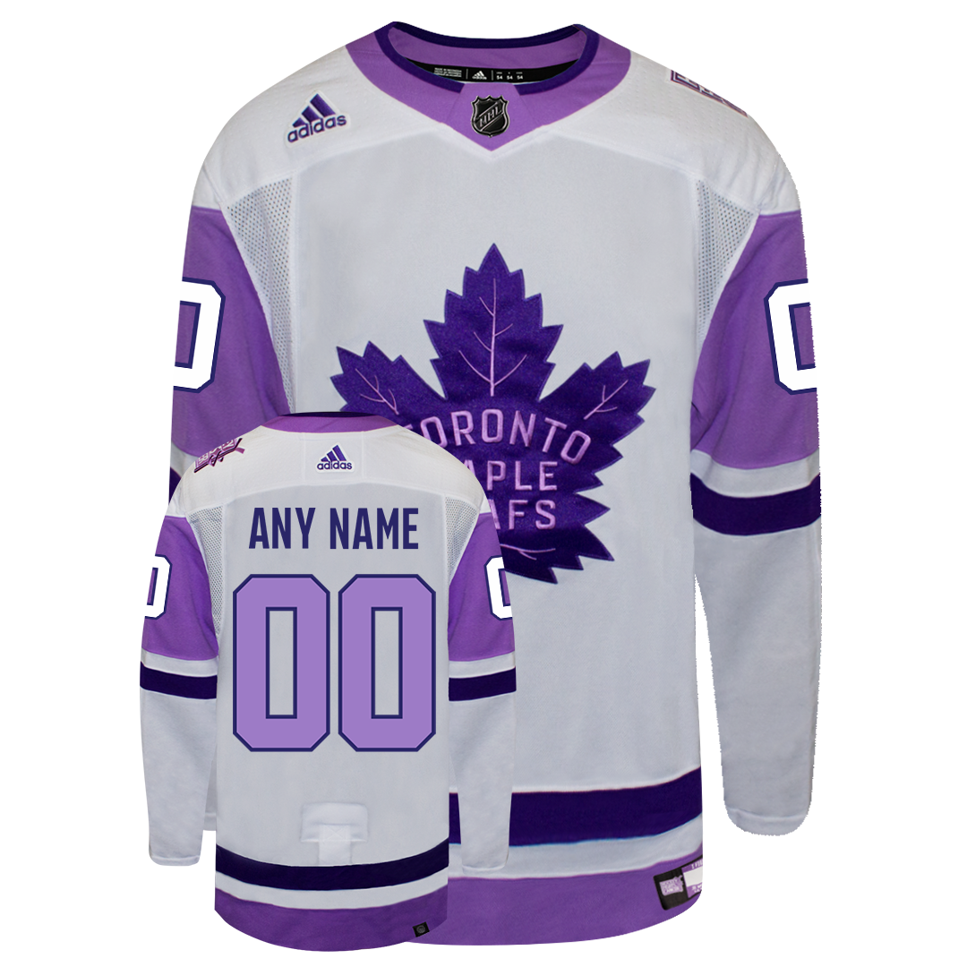 Customizable Toronto Maple Leafs Adidas Primegreen 2022 Hockey Fights Cancers Authentic Jersey