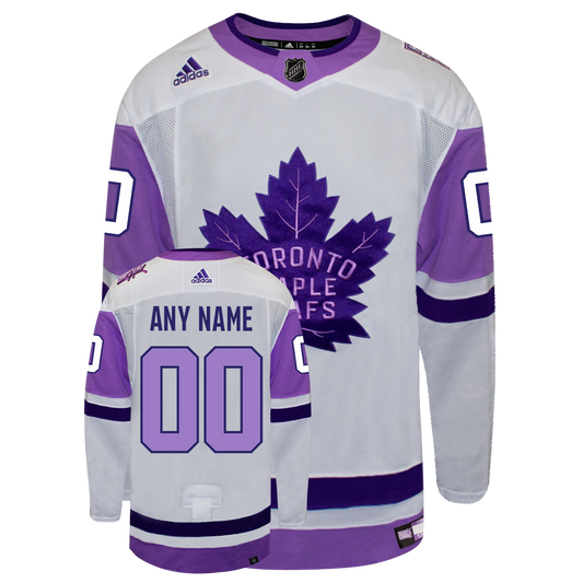 Customizable Toronto Maple Leafs Adidas Primegreen 2022 Hockey Fights Cancers Authentic Jersey