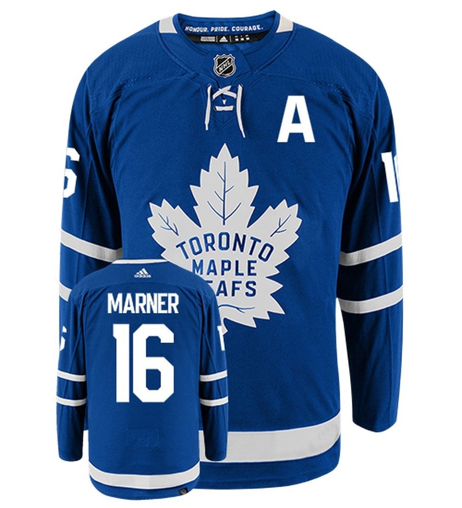 Mitch Marner Toronto Maple Leafs Adidas Primegreen Authentic Home NHL Hockey Jersey - Front/Back View