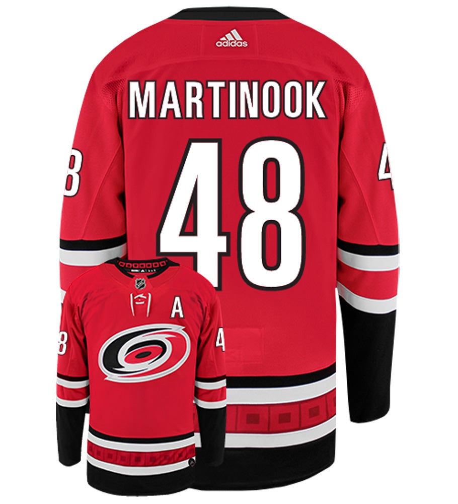 Jordan Martinook Carolina Hurricanes Adidas Authentic Home NHL Jersey