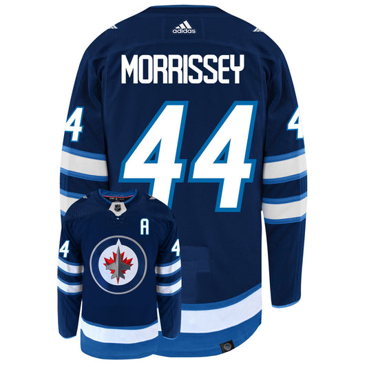 Josh Morrissey Winnipeg Jets Adidas Primegreen Authentic Home NHL Hockey Jersey - Back/Front View