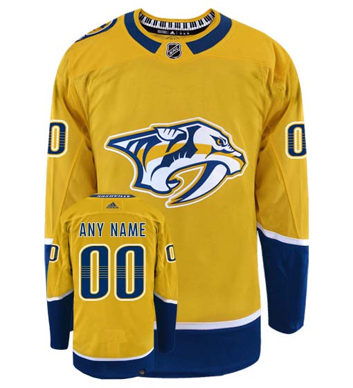 Nashville Predators Adidas Primegreen Authentic Home NHL Hockey Jersey - Front/Back View