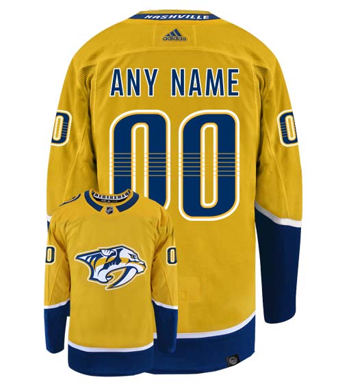 Nashville Predators Adidas Primegreen Authentic Home NHL Hockey Jersey - Back/Front View