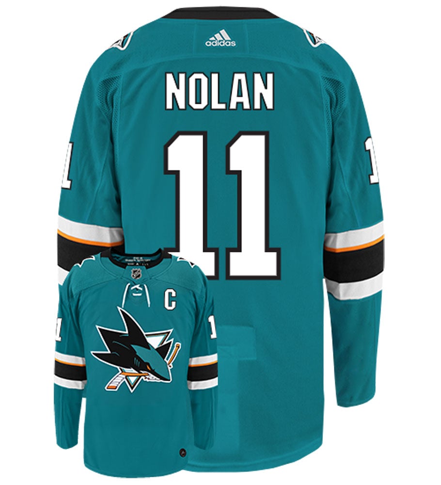Owen Nolan San Jose Sharks Adidas Authentic Home NHL Vintage Hockey Jersey
