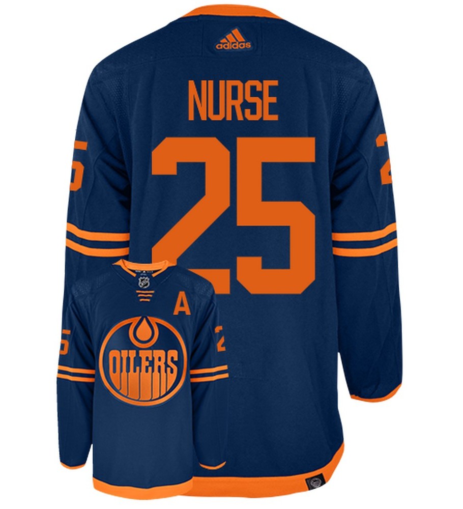 Darnell Nurse Edmonton Oilers Adidas Primegreen Authentic Alternate NHL Hockey Jersey - Back/Front View
