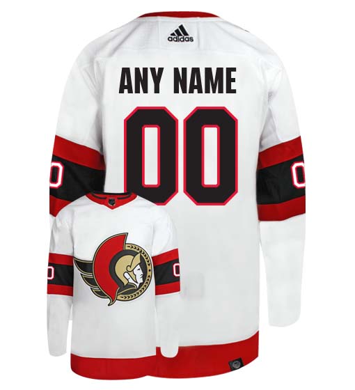 Ottawa Senators Adidas Primegreen Authentic Away NHL Hockey Jersey - Back/Front View