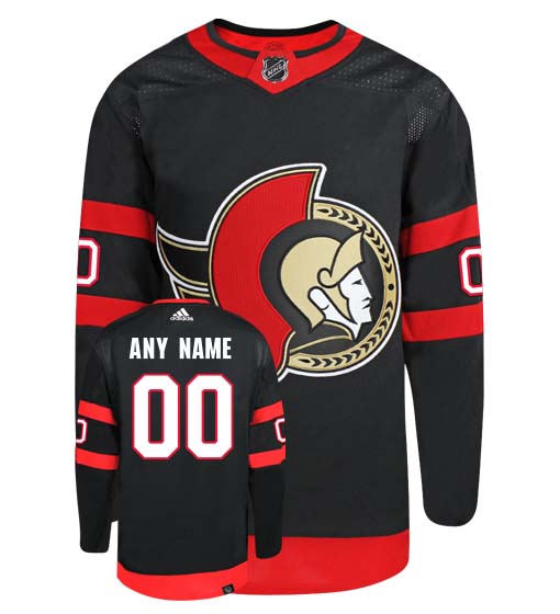 Ottawa Senators Adidas Primegreen Authentic Home NHL Hockey Jersey - Front/Back View