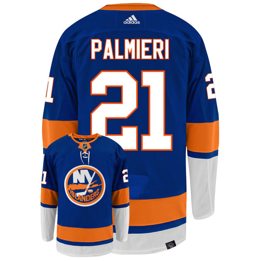 Kyle Palmieri New York Islanders Adidas Primegreen Authentic NHL Hockey Jersey - Back/Front View