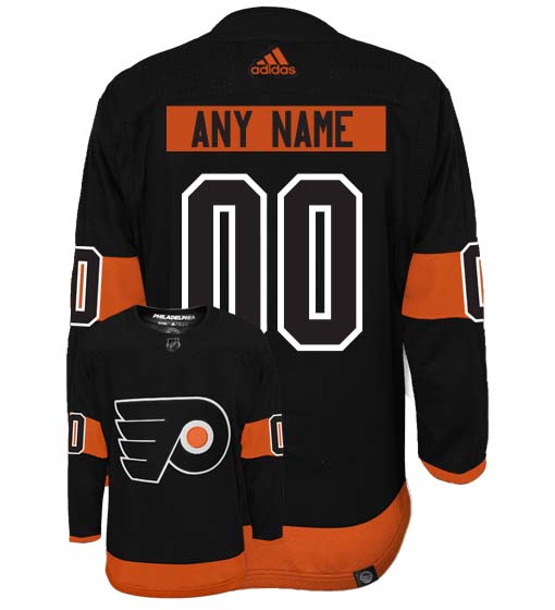 Philadelphia Flyers Adidas Primegreen Authentic Third Alternate NHL Hockey Jersey - Back/Front View