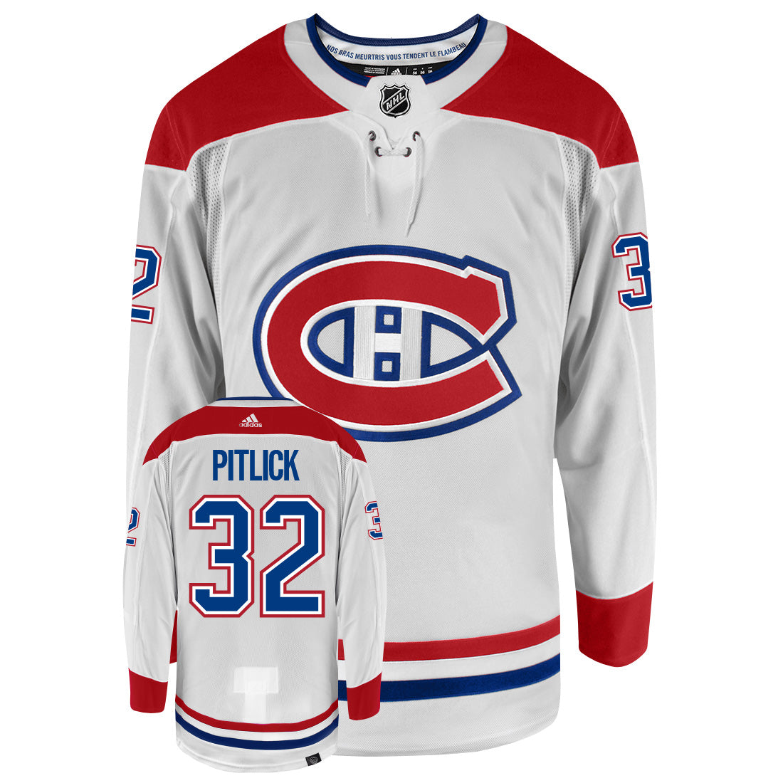 Rem Pitlick Montreal Canadiens Adidas Primegreen Authentic NHL Hockey Jersey - Away / XXL/56