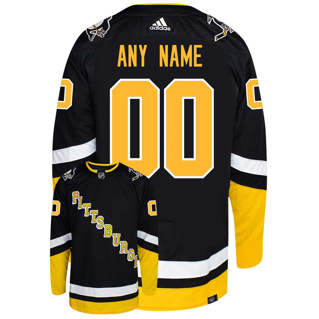 Customizable Pittsburgh Penguins Adidas Primegreen Authentic NHL Hockey Jersey