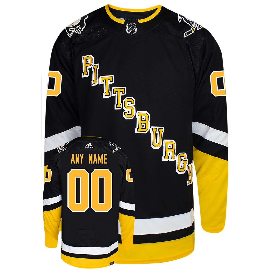 Customizable Pittsburgh Penguins Adidas Primegreen Authentic NHL Hockey Jersey