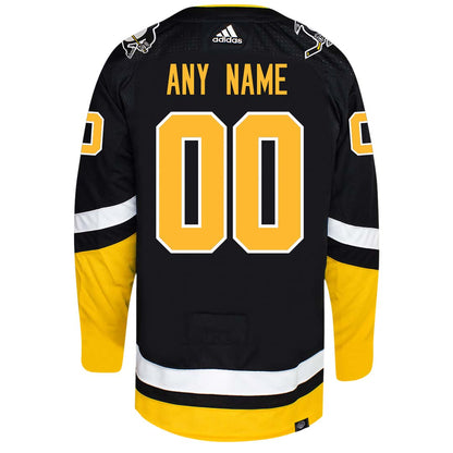 Customizable Pittsburgh Penguins Adidas Primegreen Authentic NHL Hockey Jersey