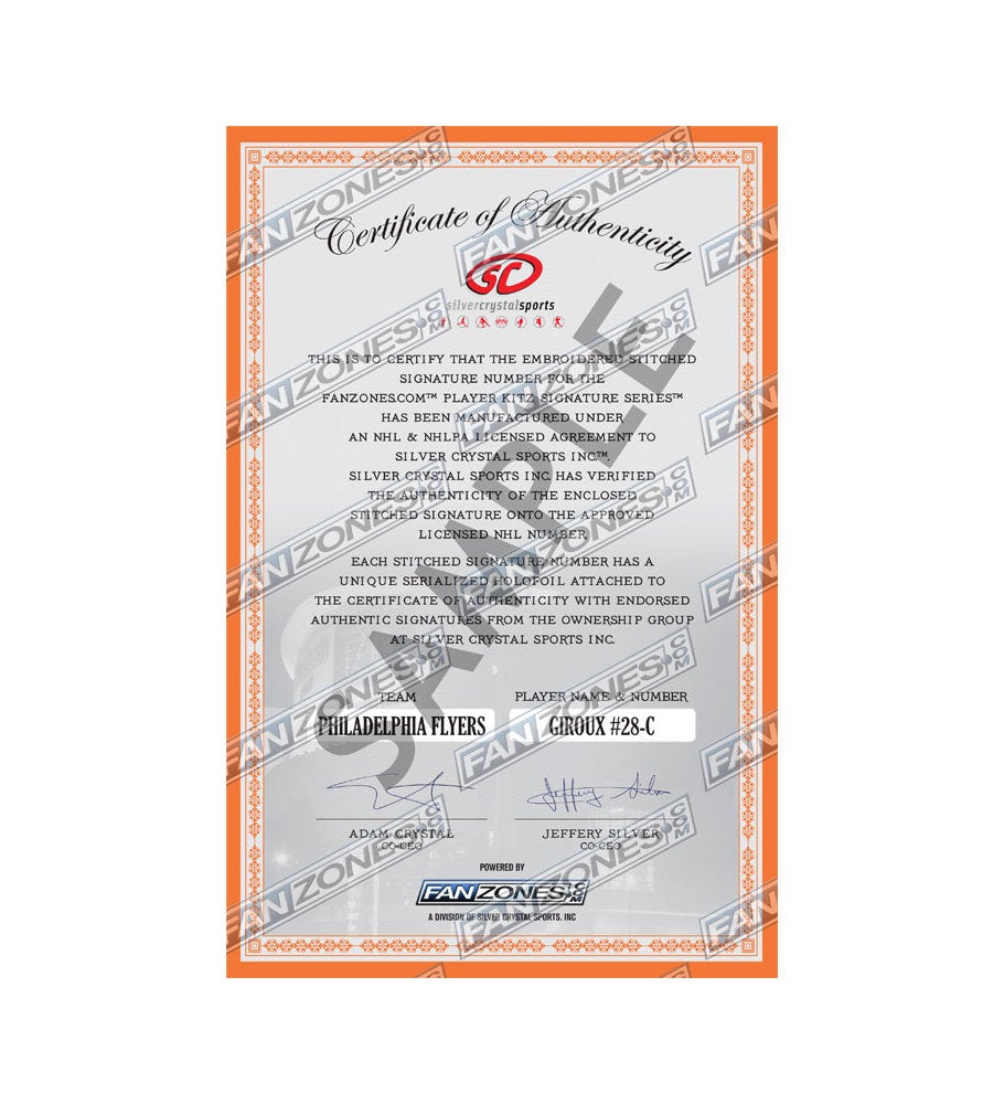 Claude Giroux #28 Player Kitz Signature Series Stitched Autograph