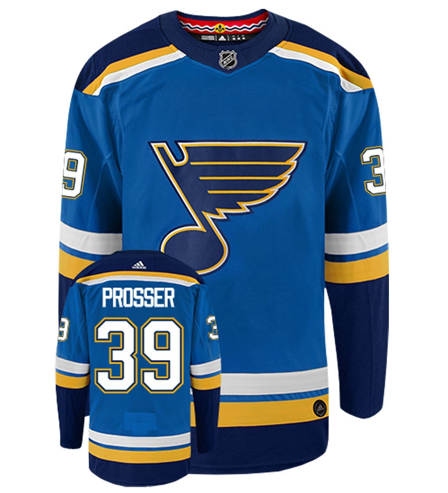 Nate Prosser St. Louis Blues Adidas Authentic Home NHL Hockey Jersey