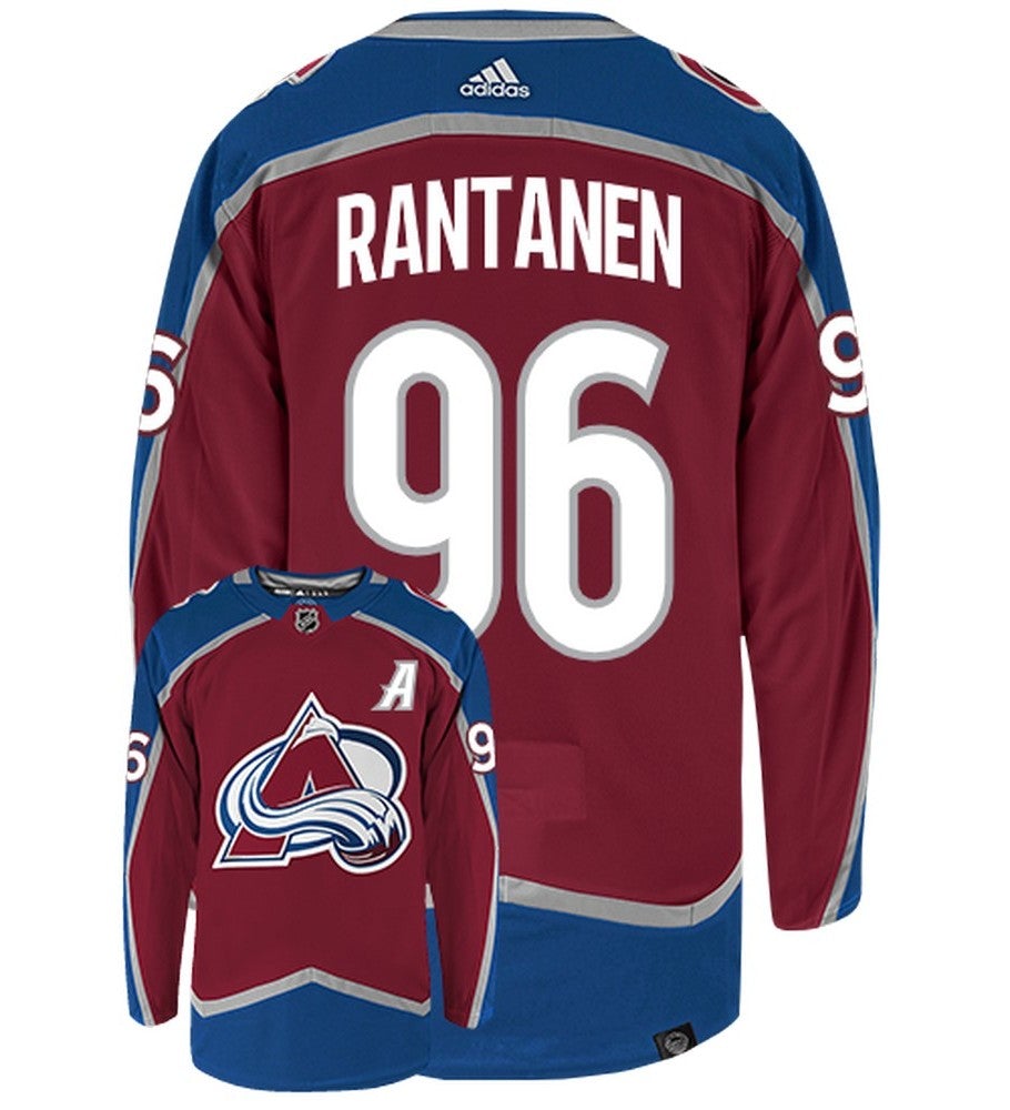 Mikko Rantanen Colorado Avalanche Adidas Primegreen Authentic Home NHL Hockey Jersey - Back/Front View