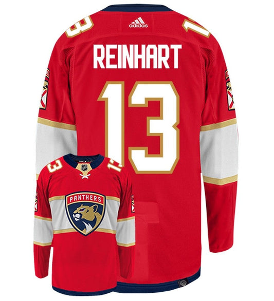 Sam Reinhart Florida Panthers Adidas Primegreen Authentic Home NHL Hockey Jersey - Back/Front View