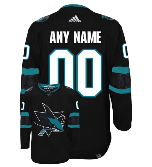 San Jose Sharks Adidas Primegreen Authentic Third Alternate NHL Hockey Jersey - Back/Front View