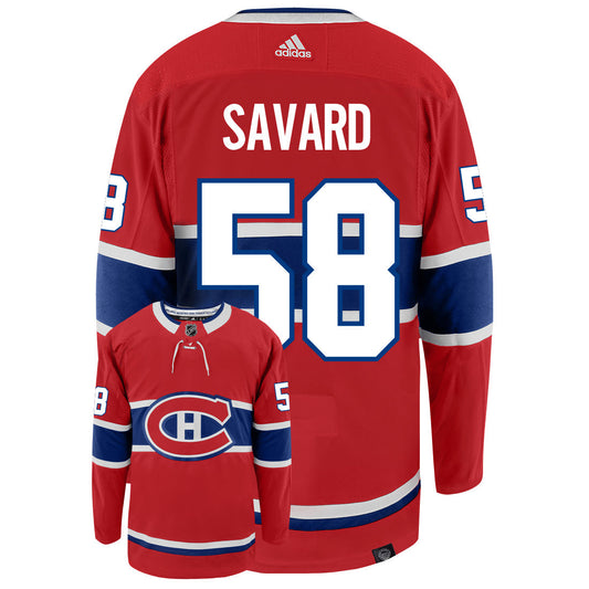 David Savard Montreal Canadiens Adidas Primegreen Authentic Home NHL Hockey Jersey - Back/Front View