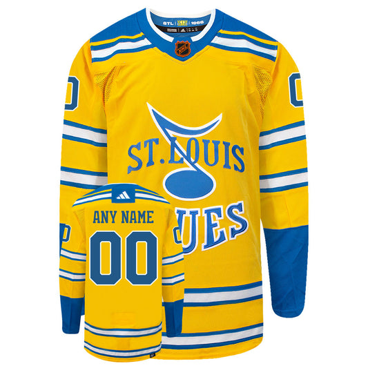 Customizable St Louis Blues Adidas 2022 Primegreen Reverse Retro Authentic NHL Hockey Jersey