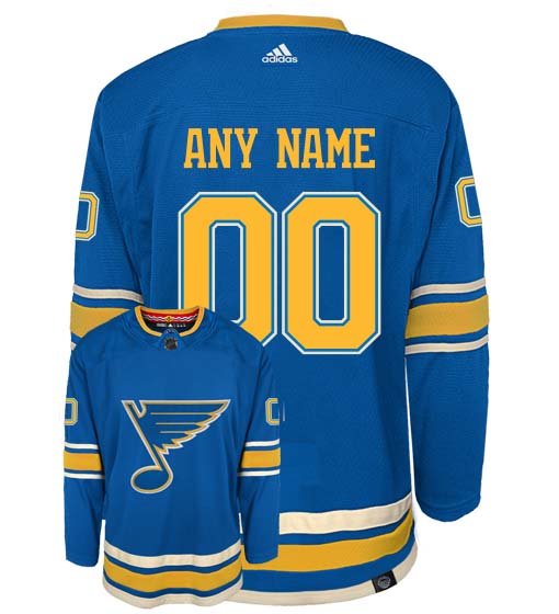 St Louis Blues Adidas Primegreen Authentic Third Alternate NHL Hockey Jersey - Back/Front View
