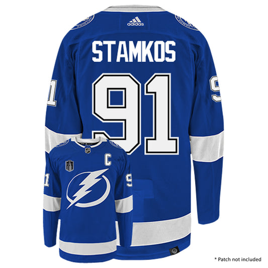 Steven Stamkos Tampa Bay Lightning Adidas Primegreen Authentic Home NHL Hockey Jersey - Back/Front View