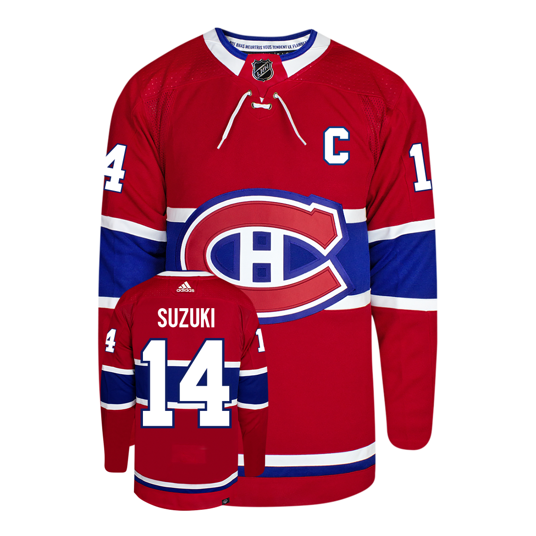 Nick Suzuki Montreal Canadiens Adidas Primegreen Authentic NHL Hockey Jersey