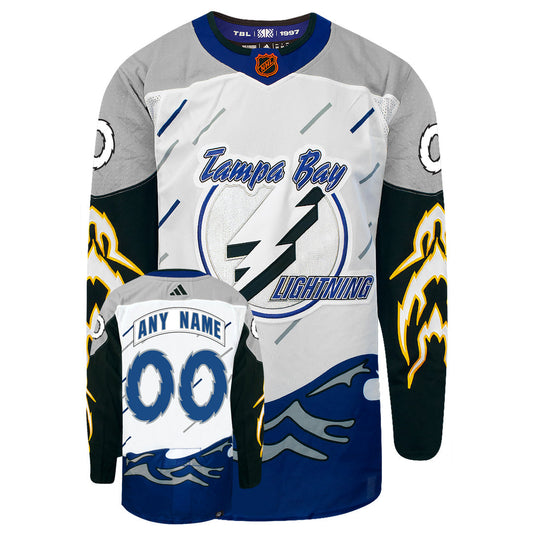NHL Tampa Bay Lightning Custom Name Number Vintage White Jersey T-Shirt