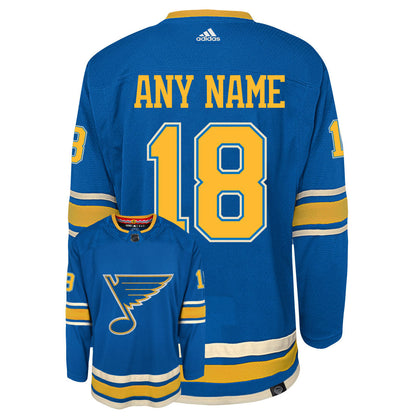 Robert Thomas St Louis Blues Adidas Primegreen Authentic Third Alternate NHL Hockey Jersey - Back/Front View