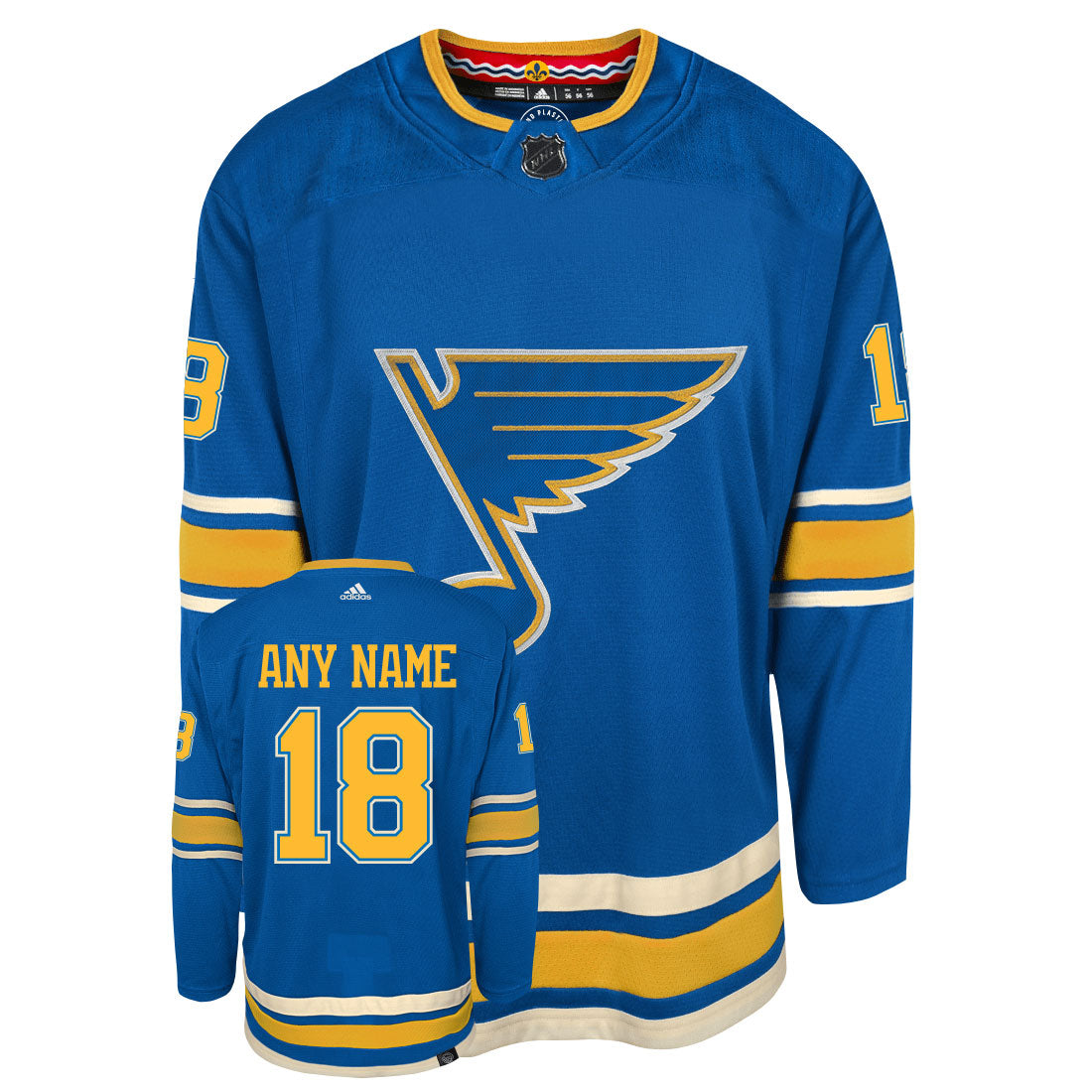 Robert Thomas St Louis Blues Adidas Primegreen Authentic Third Alternate NHL Hockey Jersey - Front/Back View