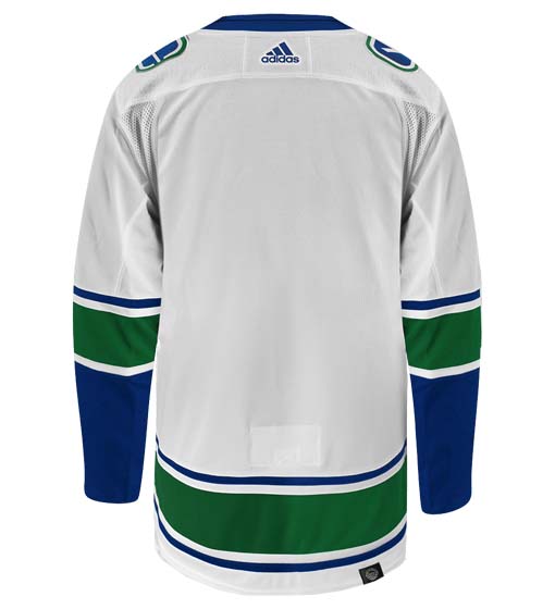 Vancouver Canucks Adidas Primegreen Authentic Away NHL Hockey Jersey - Back View