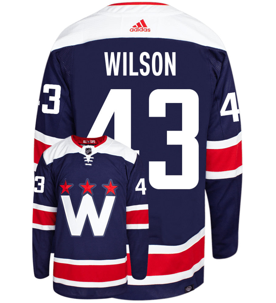 Tom Wilson Washington Capitals Adidas Primegreen Alternate Authentic NHL Hockey Jersey - Back/Front View