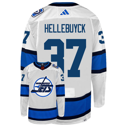 Connor Hellebuyck Winnipeg Jets Adidas 2022 Primegreen Reverse Retro Authentic NHL Hockey Jersey