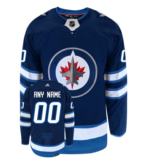 Winnipeg Jets Adidas Primegreen Authentic Home NHL Hockey Jersey - Front/Back View